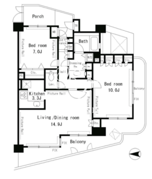 パークアクシス四谷ステージ 1606 間取り図