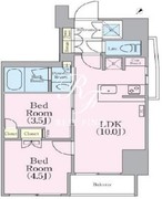 クレストコート蔵前レジデンス 401 間取り図