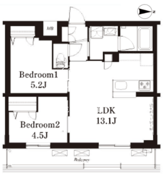 フレンシア下井草 206 間取り図