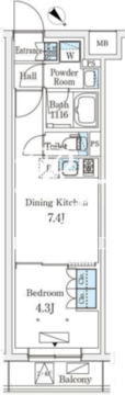 参宮橋ビューアパートメント 303 間取り図