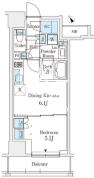 テラス駒込イースト 1402 間取り図