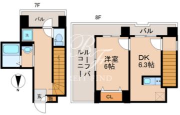 プラティーク月島 702 間取り図