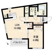 ライブフラット戸越 401 間取り図