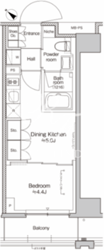 プラウドフラット清澄通り 203 間取り図