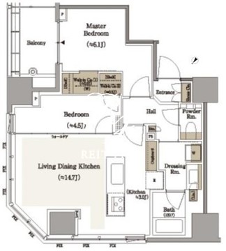 パークホームズ浜松町 1302 間取り図