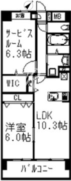 プライムアーバン千駄木 402 間取り図