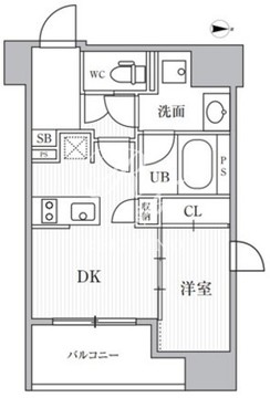 カバナプラス新富町 201 間取り図