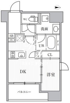 カバナプラス新富町 701 間取り図