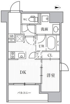 カバナプラス新富町 801 間取り図