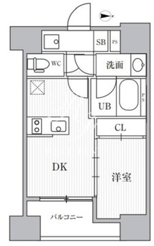 カバナプラス新富町 202 間取り図