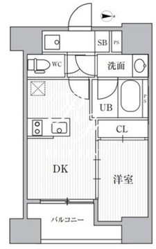 カバナプラス新富町 602 間取り図