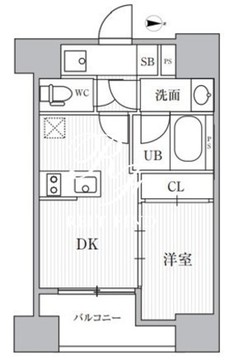 カバナプラス新富町 702 間取り図