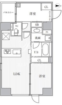 カバナプラス新富町 803 間取り図