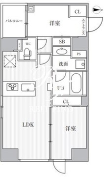 カバナプラス新富町 1203 間取り図