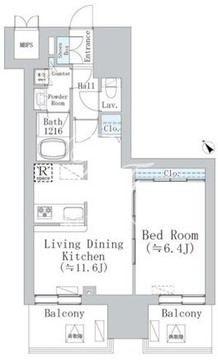 ウェスタ板橋仲宿 802 間取り図