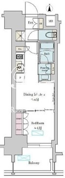 ブリリアイスト上野稲荷町 1003 間取り図