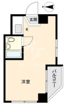 ワンルーフフラット西早稲田 1303 間取り図