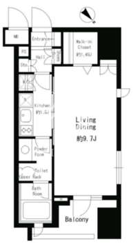 パークルージュ赤坂檜町 401 間取り図