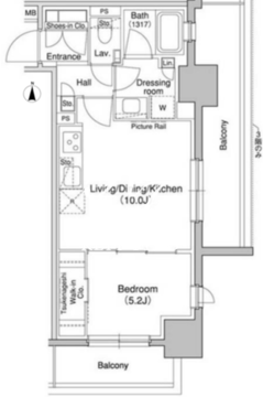 ブリリアンクラス高円寺 1304 間取り図