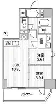 コンフォリア・リヴ千住 1301 間取り図