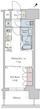 ブリリアイスト大井町 1002 間取り図