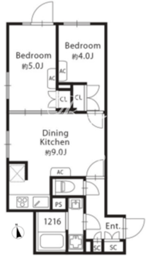 グランパセオ目黒西小山 305 間取り図