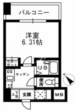 レジディア三越前 1207 間取り図