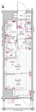 プレミアムキューブ上野 502 間取り図