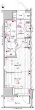 プレミアムキューブ上野 602 間取り図