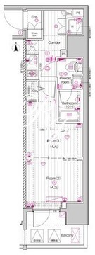 プレミアムキューブ上野 703 間取り図