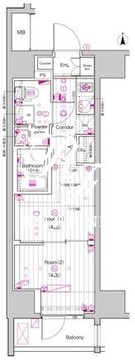 プレミアムキューブ上野 1301 間取り図