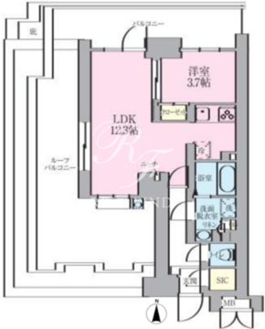 ルネサンスコート錦糸町2 1202 間取り図