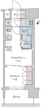 ブリリアイスト大井町 206 間取り図