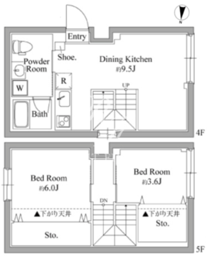 ファーヴァル中野新橋 403 間取り図