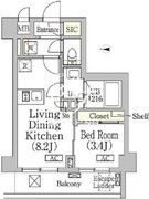 レジディア高田馬場 407 間取り図
