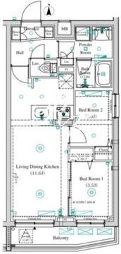 アンベリール墨田2 308 間取り図