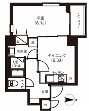 レピュア両国レジデンス 303 間取り図