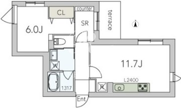 オースクエア豪徳寺 105 間取り図