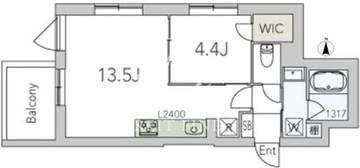 オースクエア豪徳寺 205 間取り図