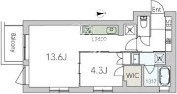 オースクエア豪徳寺 201 間取り図