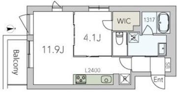 オースクエア豪徳寺 204 間取り図