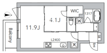 オースクエア豪徳寺 204 間取り図
