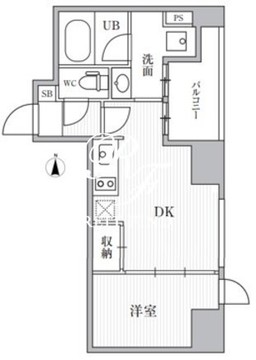 カバナプラス新富町 503 間取り図