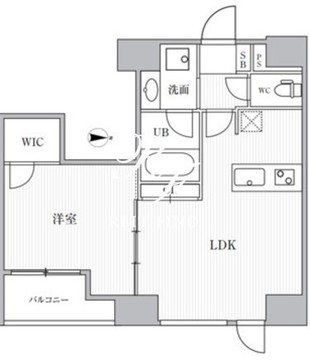 カバナプラス新富町 1002 間取り図