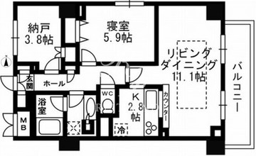 パークフラッツ学芸大学 508 間取り図