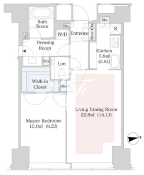 セントラルパークタワー・ラ・トゥール新宿 3317 間取り図