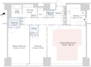 セントラルパークタワー・ラ・トゥール新宿 3805 間取り図