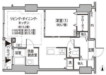 東雲キャナルコートCODAN 12-209 間取り図