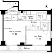 パークアクシス六本木檜町公園 208 間取り図