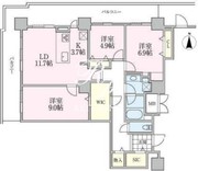 ロイヤルパークスタワー南千住 3001 間取り図